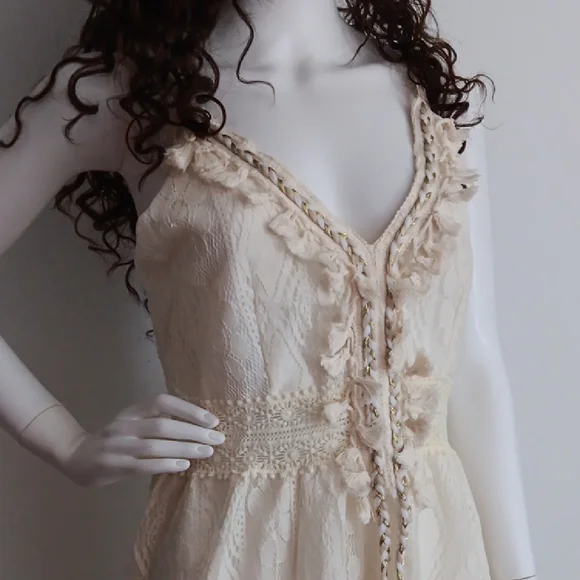 NWOT Beige Lace Spaghetti Strap Sundress - Picture 7 of 11